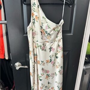 BHLDN Cream Floral One-Shoulder Evening Gown NWT